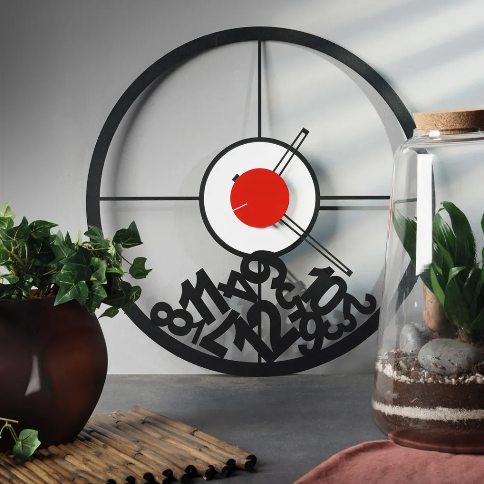 Orologio Realizzato in Ferro con Numeri Caduti Made in Italy - Ariete Viadurini