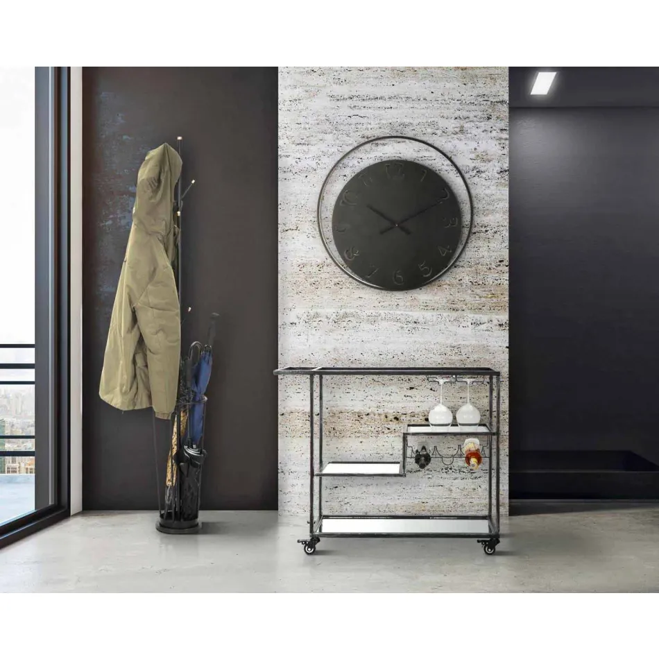 Orologio Rotondo da Parete Diametro 60 cm Moderno in Ferro - Beatrix Viadurini