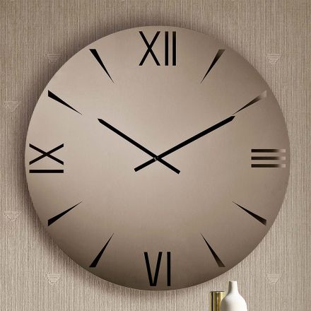 Orologio Rotondo in Vetro Specchiato con Numeri Incisi a Laser - Clelia Viadurini