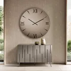 Orologio Rotondo in Vetro Specchiato con Numeri Incisi a Laser - Clelia Viadurini