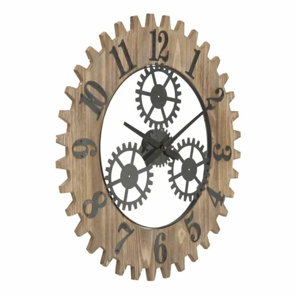 Orologio Tondo da Parete di Design Moderno in Ferro e MDF - Gitta Viadurini