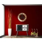 Orologio Tondo da Parete di Design Moderno in Ferro e MDF - Gitta Viadurini