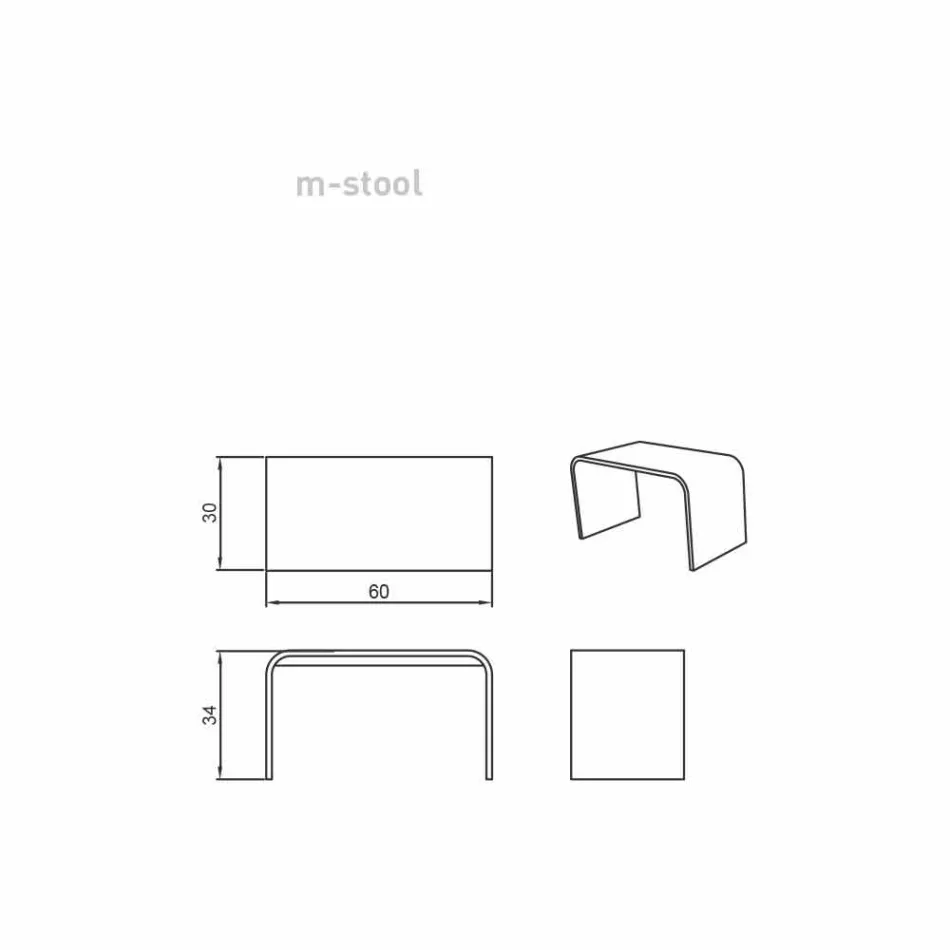 Panca da bagno lunga di design moderno prodotta in Italia Recanati Viadurini