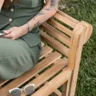 Panca da Esterno Realizzata Interamente in Teak - Arrivo Viadurini