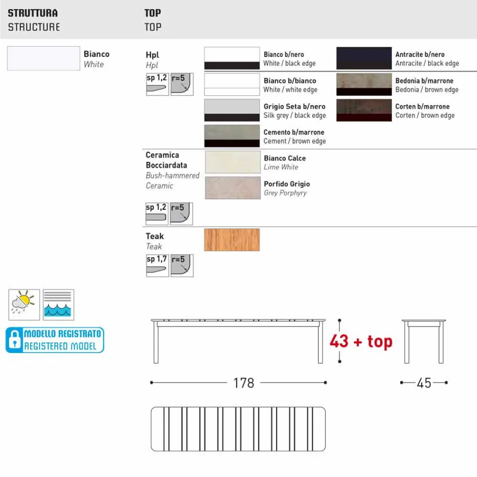 Panca da esterno Varaschin System in alluminio verniciato di design Viadurini