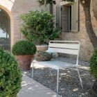 Panca da Giardino Impilabile con Struttura in Acciaio Zincato Made in Italy - Ralph Viadurini