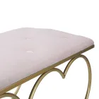 Panca in Ferro Oro con Seduta Imbottita e Rivestita in Tessuto - Alchimia Viadurini