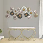 Panca in Ferro Oro con Seduta Imbottita e Rivestita in Tessuto - Alchimia Viadurini