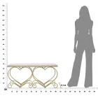 Panca in Ferro Oro con Seduta Imbottita e Rivestita in Tessuto - Alchimia Viadurini