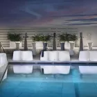 Panca Luminosa da Esterno Ondulata in Polietilene Made in Italy - Brenda Viadurini