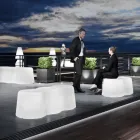 Panca Luminosa da Esterno Ondulata in Polietilene Made in Italy - Brenda Viadurini