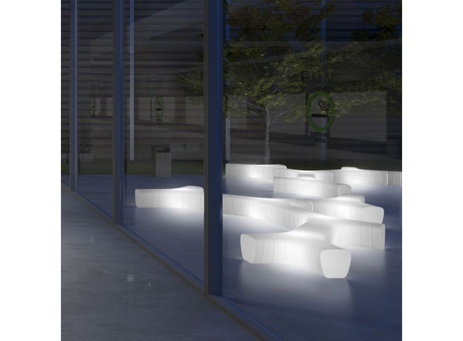 Panca Luminosa da Giardino in Polietilene con LED Made in Italy - Galatea Viadurini