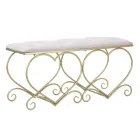 Panca Oro in Ferro con Seduta Imbottita e Rivestita in Tessuto - Alchimia Viadurini