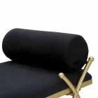 Panca Rettangolare di Design Moderno in Ferro, MDF e Tessuto - Harding Viadurini