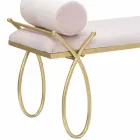 Panca Rettangolare di Design Moderno in Ferro, MDF e Tessuto - Harding Viadurini