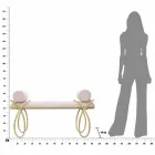 Panca Rettangolare di Design Moderno in Ferro, MDF e Tessuto - Harding Viadurini