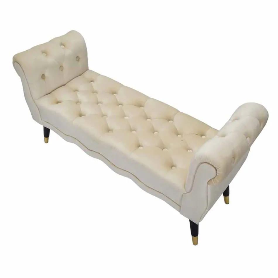 Panca Rettangolare di Design Moderno in Legno e Tessuto - Theodore Viadurini