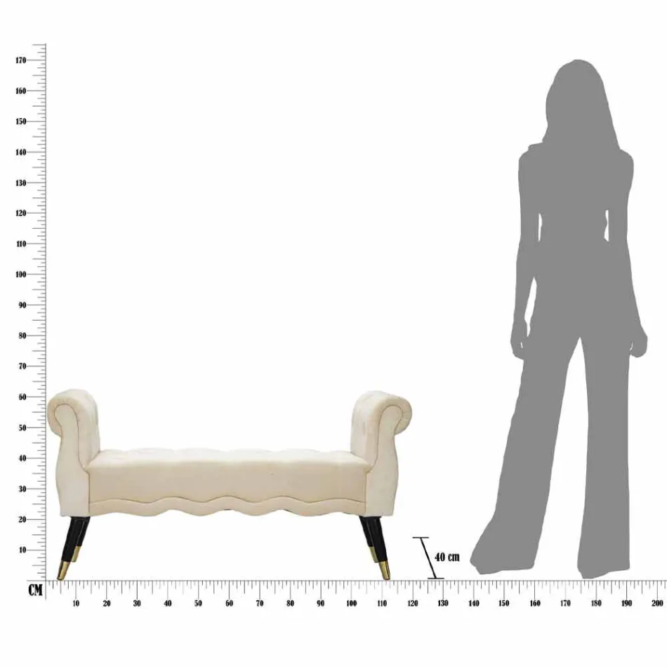 Panca Rettangolare di Design Moderno in Legno e Tessuto - Theodore Viadurini