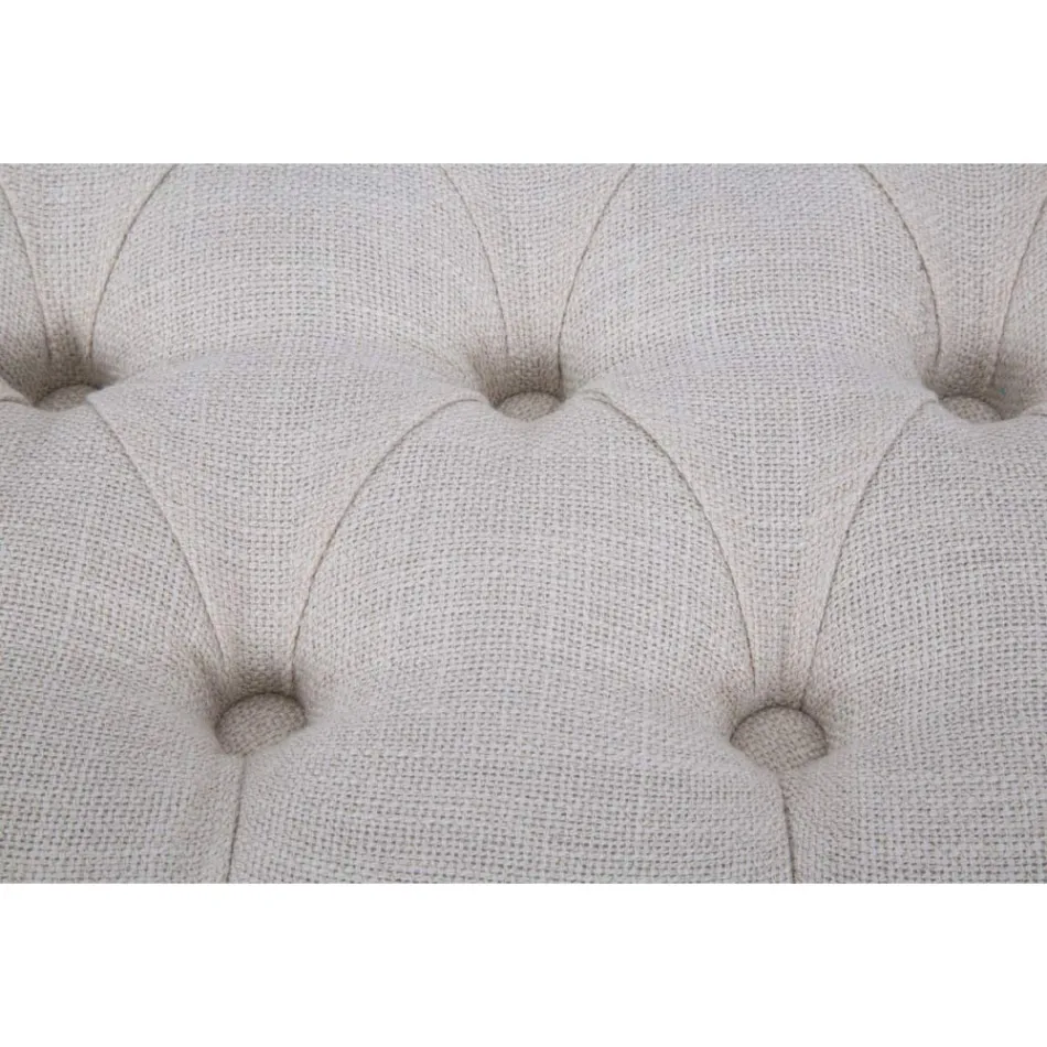 Panca Shabby Chic in Legno con Seduta in Tessuto Trapuntato - Rocchetta Viadurini