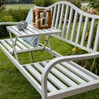 Panchina da Esterno Realizzata in Metallo con Tavolino a Scomparsa - Graffetta Viadurini