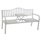 Panchina da Esterno Realizzata in Metallo con Tavolino a Scomparsa - Graffetta Viadurini