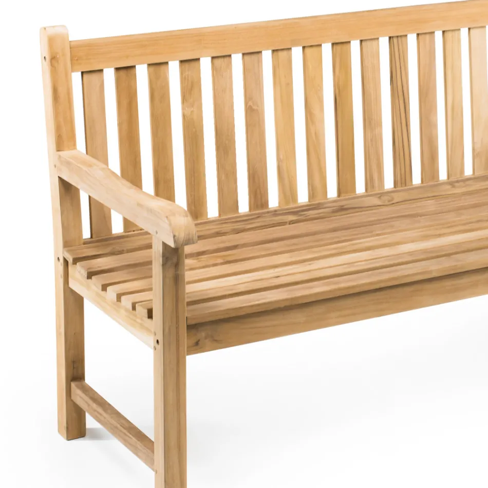 Panchina da Giardino in Teak Naturale di Varie Misure – Yggdrasil Viadurini