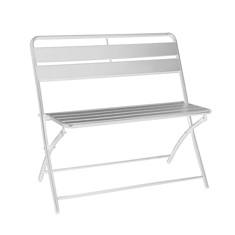 Panchina Pieghevole per il Giardino Realizzata in Metallo - Nastro Viadurini