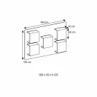Pannello a Parete in Legno Noce Canaletto e Mensole in Vetro 2 Misure - Basilico Viadurini