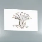 Pannello Bianco Inciso a Laser con Albero e Famiglia Made in Italy - Helga Viadurini