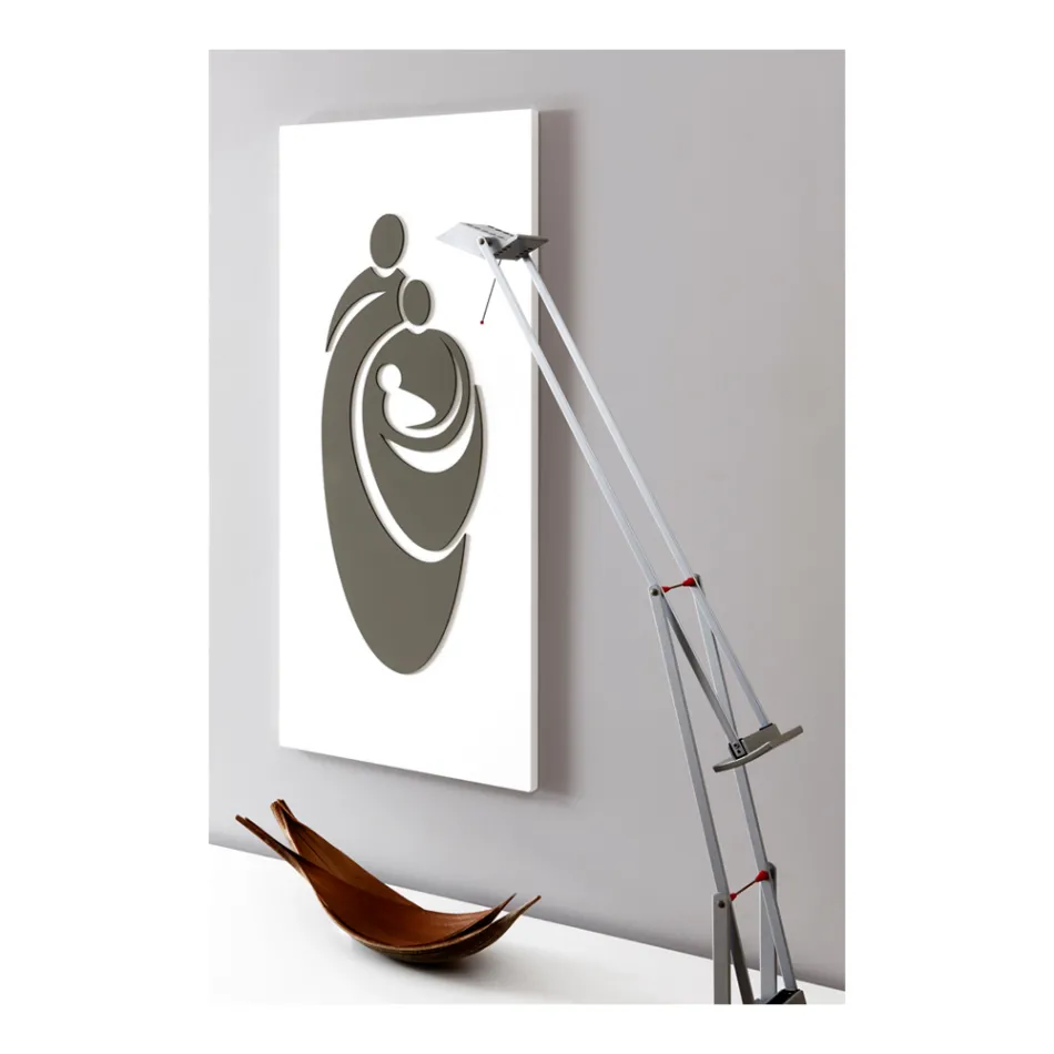 Pannello che Raffigura la Famiglia Inciso a Laser Made in Italy - Chiaki Viadurini