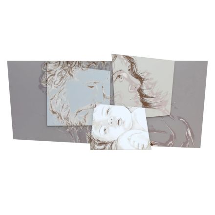 Pannello con la Famiglia di Betlemme Realizzato in Laser Made in Italy - Paola Viadurini