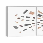 Pannello Decorativo a Muro in Tela con Inserti in Legno Made in Italy - Beatris Viadurini