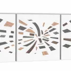 Pannello Decorativo a Muro in Tela con Inserti in Legno Made in Italy - Beatris Viadurini