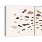 Pannello Decorativo a Muro in Tela con Inserti in Legno Made in Italy - Beatris Viadurini