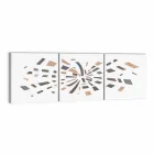 Pannello Decorativo a Muro in Tela con Inserti in Legno Made in Italy - Beatris Viadurini