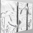 Pannello Decorativo a Parete Design Moderno Ceramica Bianco e Grigio - Giappoko Viadurini