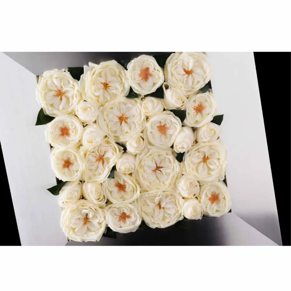 Pannello Decorativo da Parete in Metallo e Rose Bianche Made in Italy - Rosina Viadurini