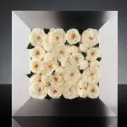 Pannello Decorativo da Parete in Metallo e Rose Bianche Made in Italy - Rosina Viadurini