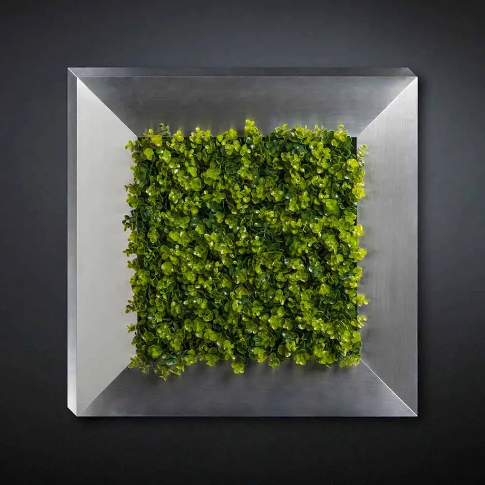 Pannello Decorativo in Metallo con Fiori Artificiali Made in Italy - Fiorellino Viadurini