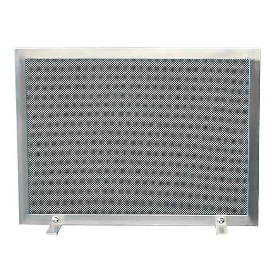 Parascintille con Rete Nera e Acciaio Rettangolare Made in Italy - Pietra Viadurini