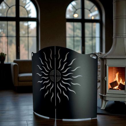 Parastufa Curvo con 2 Ante in Metallo Made in Italy - Anatra Viadurini