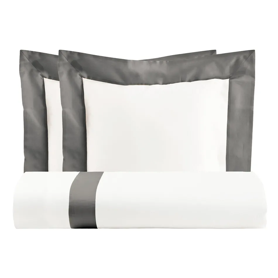 Parure Copripiumino in 100% Cotone e 10% Raso di Cotone con 2 Federe - Dettaglio Viadurini