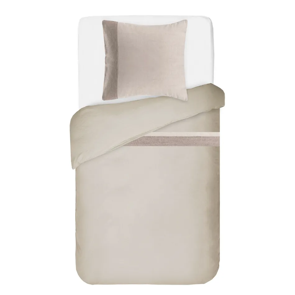 Parure Copripiumino in 90% Cotone e 10% Lino con 1 Federa Made in Italy - Nestle Viadurini