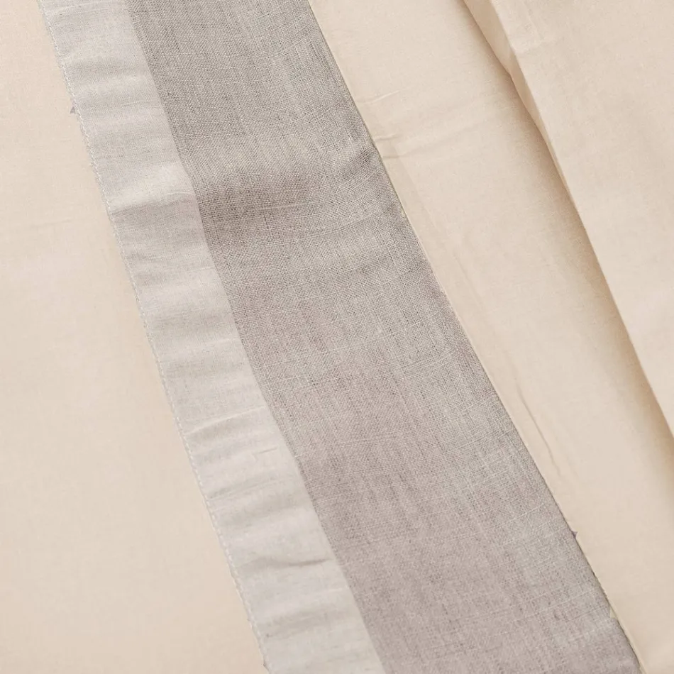 Parure Copripiumino Matrimoniale in 90% Cotone e 10% Lino Made in Italy - Nestle Viadurini