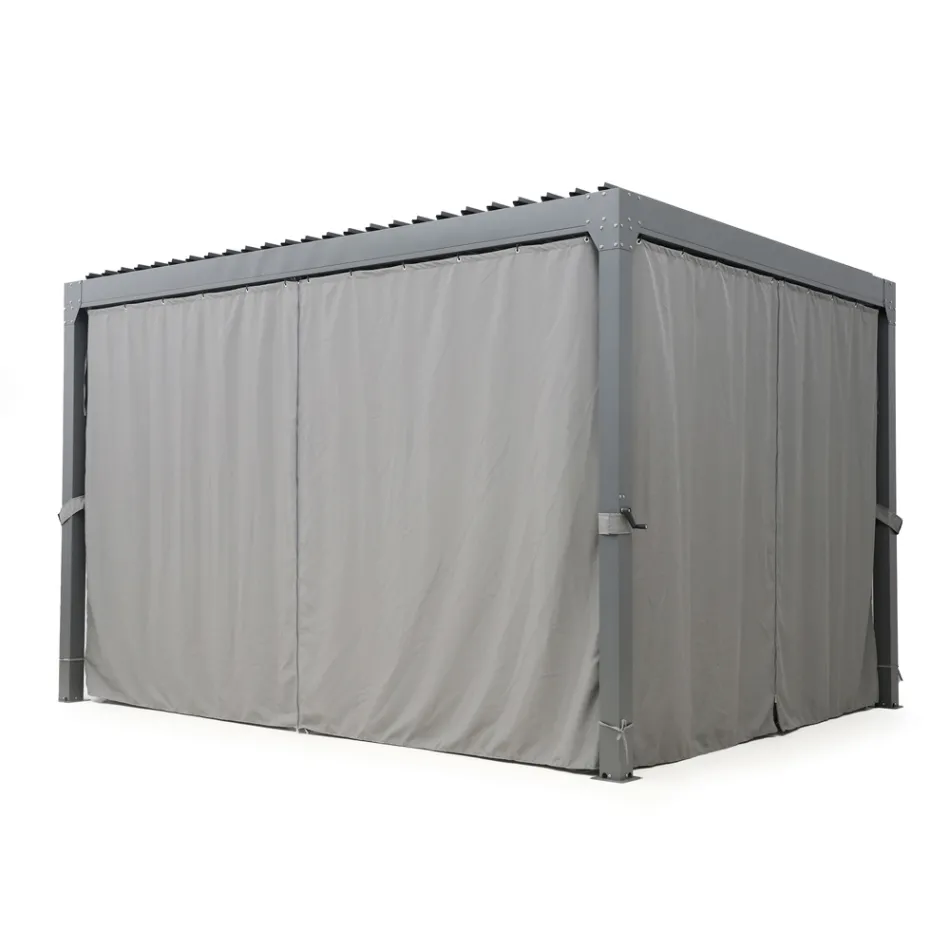 Pegola 3x4 mt in Alluminio Verniciato Antracite con Manovella - Levante Viadurini