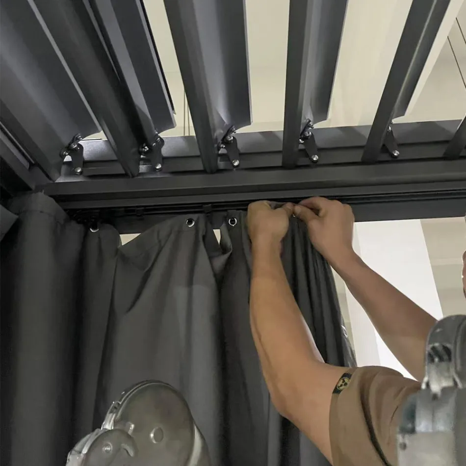 Pegola 3x4 mt in Alluminio Verniciato Antracite con Manovella - Levante Viadurini