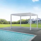 Pergola in Alluminio Bianco con Tetto Orientabile - Vitta Viadurini