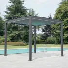 Pergola in Alluminio con Tetto Orientabile Tramite Manovella - Eolo Viadurini