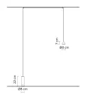 Piantana a Filo in Alluminio Nero e Cono Piccolo Design Minimale - Mercado Viadurini