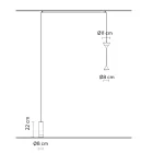 Piantana a Filo in Alluminio Nero e Doppio Cono Design Minimale - Mercado Viadurini